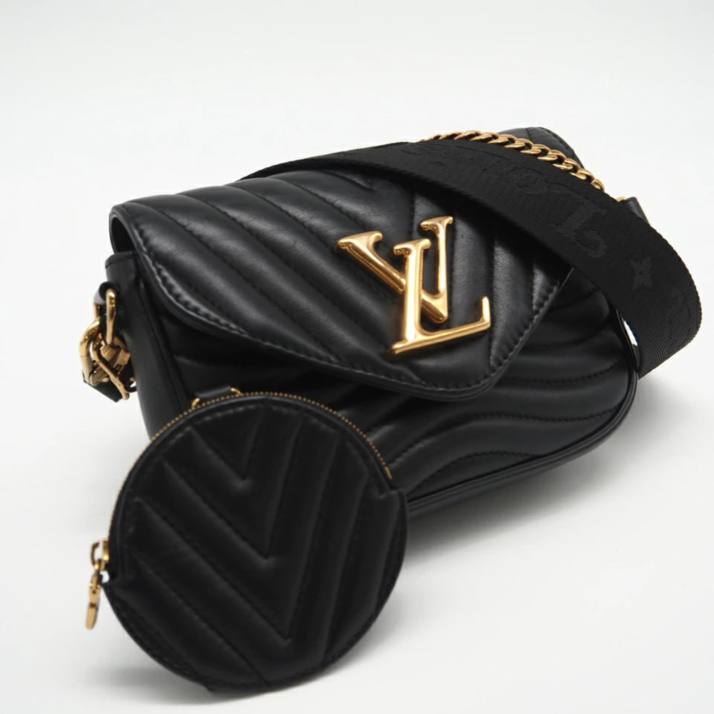 Louis Vuitton Wave Multi Pochette shoulder bag black calf leather